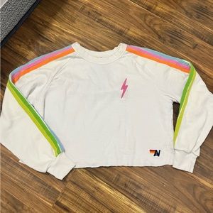 RARE Aviator Nation Bolt Cropped Seeatshirt